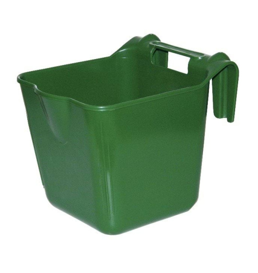 KERBL KERBL HANGON HORSE FEEDING BUCKET RECTANGULAR OLIVE 13 L