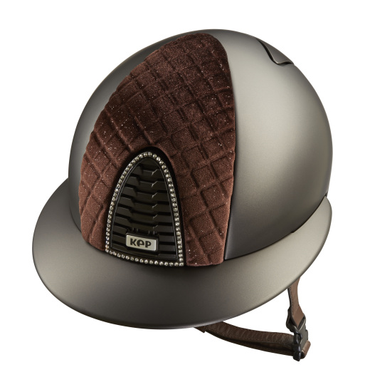 KEP Italia KEP ITALIA CROMO 2.0 TEXTILE EQUESTRIAN HELMET MILANO VELVET SHINING BROWN