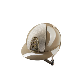 KEP ITALIA CROMO 2.0 DIAMOND TAUPE KASK JEŹDZIECKI GALASSIA GOLD SWAROVSKI CRYSTALS BEŻOWY