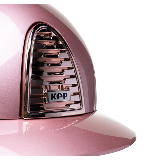 KEP Italia KEP ITALIA CROMO 2.0 DIAMOND HELMET POLO VISOR/CIPRIA CHIN/MIRROR ROSEGOLD/METAL SILVER LOGO PINK
