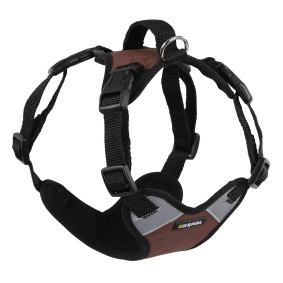 KERBL DOG HARNESS PULSIVE BROWN WITH REFLECTIVE STRIPS 56-74 CM