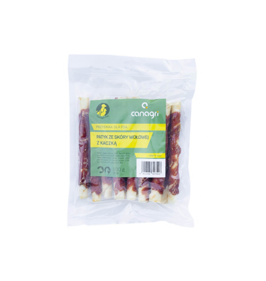 CAN AGRI CAN AGRI DOG TREAT BEEF SKIN STICK WITH DUCK