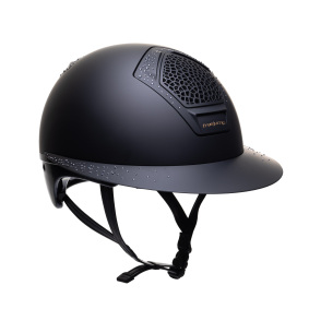 FREEJUMP VORONOI EQUESTRIAN HELMET MATTE WITH WIDE VISOR FULL CRYSTALS