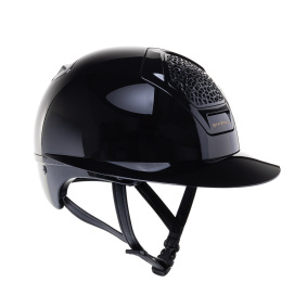 FREEJUMP VORONOI EQUESTRIAN HELMET GLOSSY WITH WIDE VISOR CATECHU BLACK