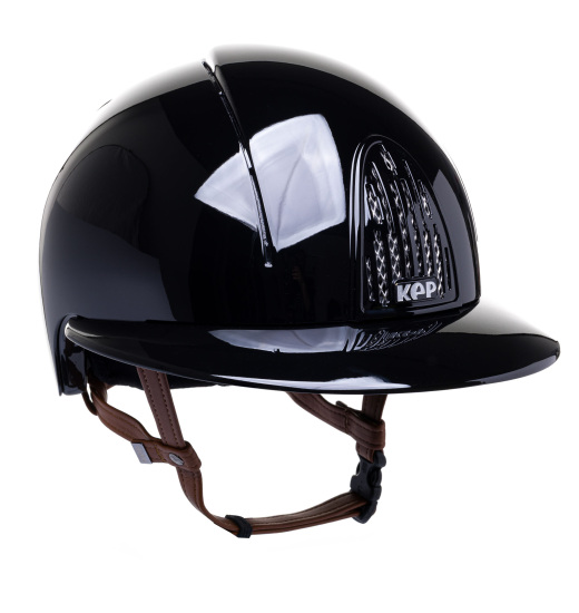 KEP Italia KEP ITALIA SMART EQUESTRIAN HELMET POLISH BLACK WITH BEIGE STRAP