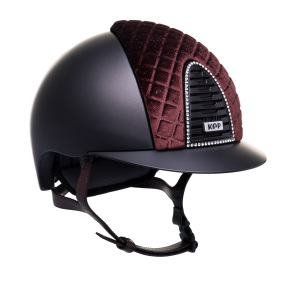 KEP ITALIA CROMO 2.0 TEXTILE KASK JEŹDZIECKI MILANO VELVET SHINE/CRYSTALS SILVER NIGHT BRĽZOWY