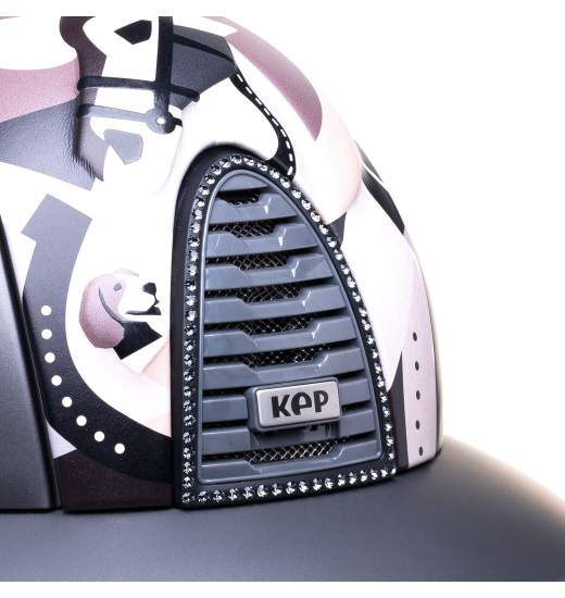 KEP Italia KEP ITALIA CROMO 2.0 TEXTILE KASK JEŹDZIECKI PEGASUS INSERTS/CRYSTALS SILVER NIGHT SZARY
