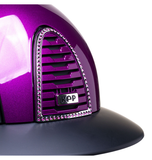 KEP Italia KEP ITALIA CROMO 2.0 TEXTILE KASK JEŹDZIECKI METAL VIOLA/SWAROVSKI AMETIST CZARNY