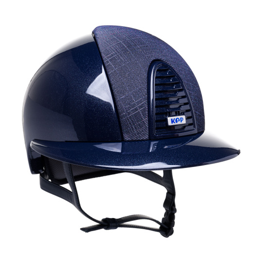 KEP Italia KEP ITALIA CROMO 2.0 DIAMOND KASK JEŹDZIECKI GALASSIA DB/DARK BLUE STRAP/METAL BLUE LOGO GRANATOWY