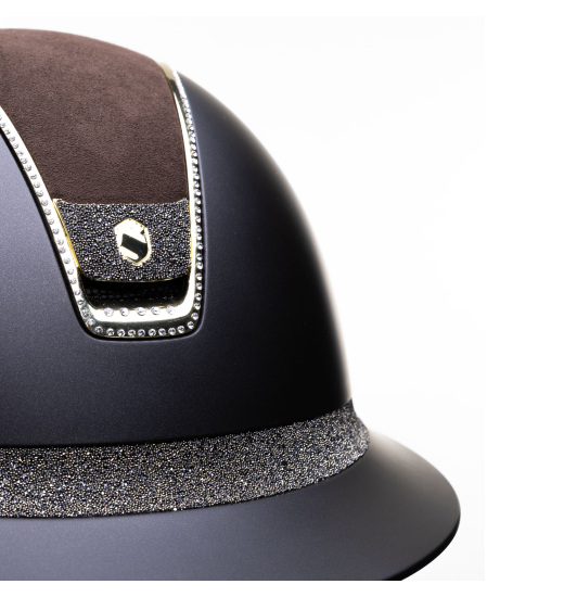 Samshield SAMSHIELD KASK MISS SHIELD 2.0 SHADOWMATT/SHINY CRYSTAL FABRIC GOLD/300 SWARO/ALCANTARA/BRĄZOWY