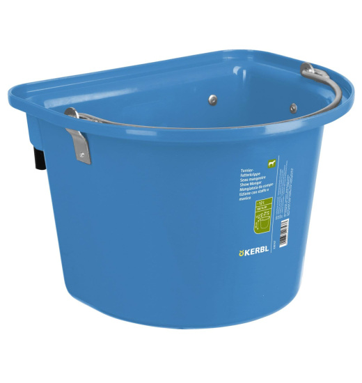 KERBL KERBL FEED BUCKET FOR HORSES 12 L LIGHT BLUE